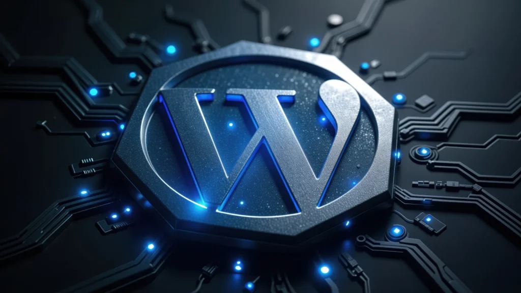 WordPress logo 3d wallpaper 1024x576