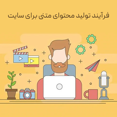تصویر فرآیند تولید محتوای متنی برای سایت