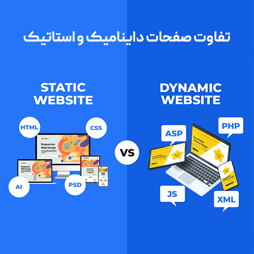 تصویر تفاوت صفحات استاتیک و داینامیک
